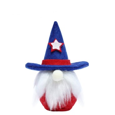 Creative American Independence Day Cute Faceless Old Man Doll with Wizard Hat Rudolph Home Decoration