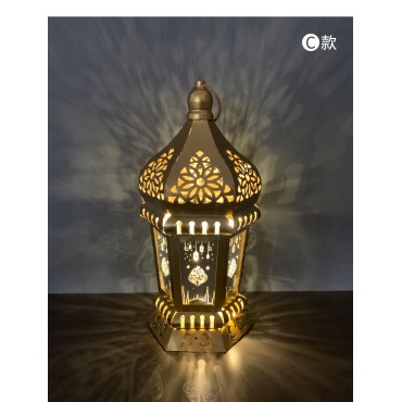 Islamic Eid Home Decoration Ramadan Mini Lantern Light EID Mubarak Table Lights Lamp for Muslim Decorations