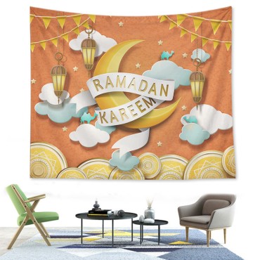 73*95cm Living Room decoration Wall Tapestry   Fireplace Hanging Eid Mubarak Backdrop Wall Tapestry