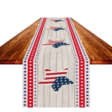 Wholesale New Design Independence Day Decorative Platemats Flax Oil-proof Stain-proof Beautiful Tablecloth for Party