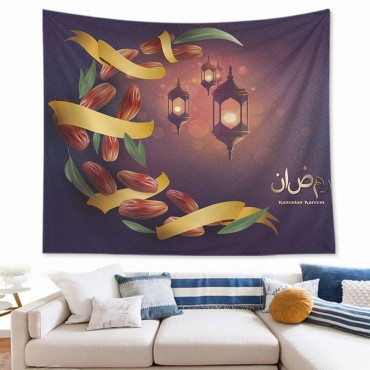 73*95cm Ramadan thin Background Decoration Eid Mubarak Decoration Islamic Muslim Party Wall Tapestry Cloth