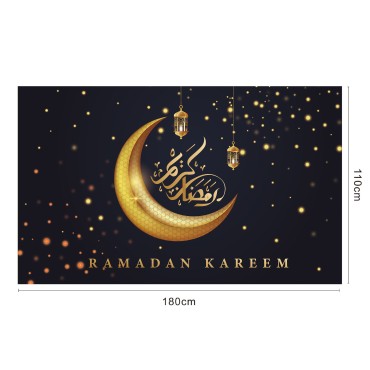 Islamic Ramadan Tapestry Decoration Cloth Muslim Wall Background Cloth Eid Moon Print Hanging Cloth For Bedroom Decorations