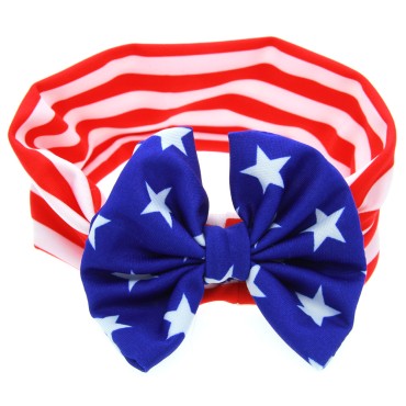 New Design 4th Of July American Flag Style Headband Independence Day Kids Elastic Hairbands