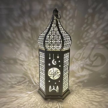 Eid Festival Storm Lantern Hang Led Lamp Decorative Ramadan Iron Ornaments