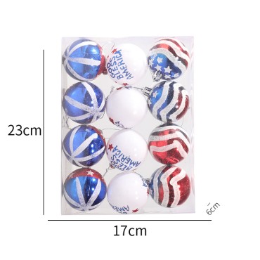 Holiday Decoration Plastic Ball For Fourth Of July Decoration Christmas Props Hand-Painted Ball Set