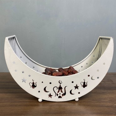 New Muslim Eid Holiday  Food Plate Pallet Iron Art Moon Star Home Moon Tableware Decoration