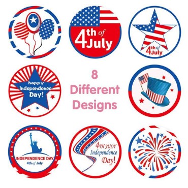 Hot Sale Independence Day Perforated Roll Sticker various 4th of July Sticker decoration