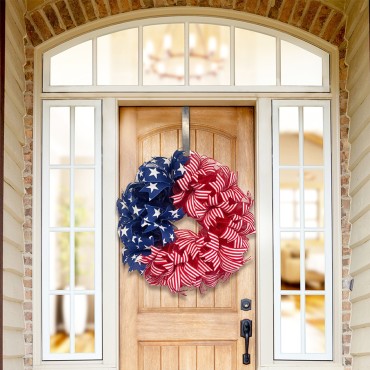 Home Decoration Independence Day Wreath Hanging on Door Cloth Festival Garland Decorations