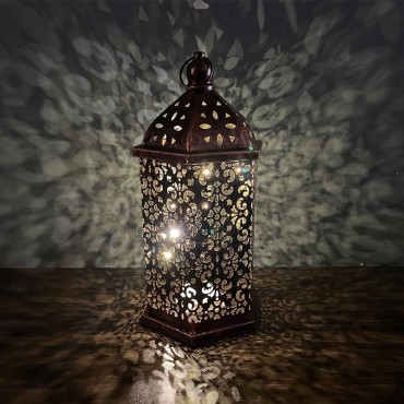 Eid Mubarak Iron Wind Lamp Ramadan Kreem Decoration Led Eid Decorative Light For Home Muslim Arab Hanging Ramadan Lantern