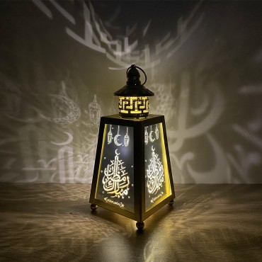 Iron Lamp decorations  Eid Mubarak Ramadan Lamp Eid Festival  Eid Mubarak  LED Light