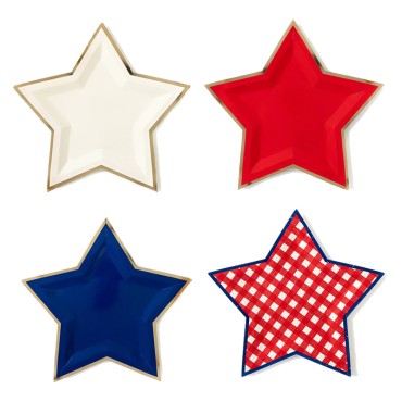 custom American Independence Day 4th of July Party Decoration star paper plate cup napkin USA Party Supplies