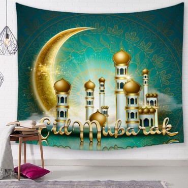 150*130cm Eid Mubarak Living Room decoration Wall Tapestry Hanging Ramadan Eid Mubarak Background