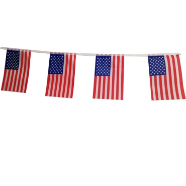 New Design Polyester Fabric Bunting Decorative US Independence Day National flag for Party Decorations