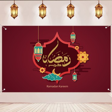 Islamic Ramadan Tapestry Decoration Cloth Muslim Wall Background Cloth Eid Moon Print Hanging Cloth For Bedroom Decorations