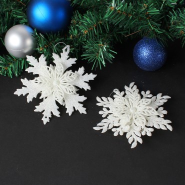 Christmas snowflake pendant plastic white snowflake string display window Christmas tree snowflake party venue pendant