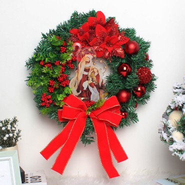 New Christmas decorations, scene decoration, props, Jesus Christmas wreath, door hanging