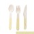 24 sets of monochrome cutlery, 8 knives, forks, and spoons each, monochrome yellow  + $1.52 