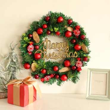 Christmas candy, wreath, door hanging, DIY display window scene decoration, wreath, holiday, Christmas ball, rattan decoration