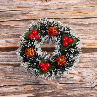 Christmas decorations 12cm Christmas wreath, rattan wreath, Christmas tree pendant mini wreath