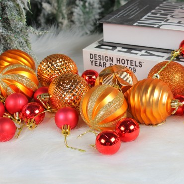 6cm barrel shaped electroplating painted Christmas ball plastic ball set Christmas ceiling decoration pendant