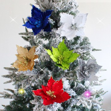 Multicolor Christmas Flower Insertion Branch Flower Christmas Tree Decoration Accessories Velvet Christmas Flower Decoration