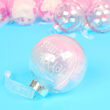 New Christmas ball accessories DIY transparent PET round ball Christmas tree hanging ball pendant shopping mall decoration props