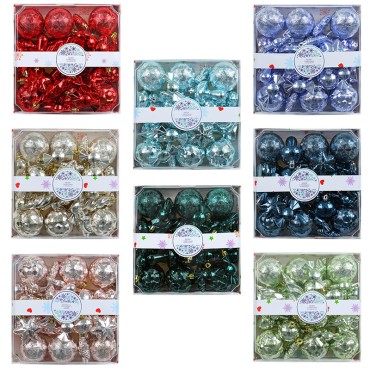 Wholesale of 28PCS Christmas Ball Gift Boxes 2023 Cross border New Christmas Tree Decoration Pendant with Multiple Colors to Choose from