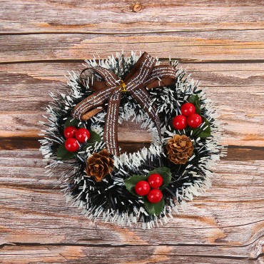 Christmas decorations 12cm Christmas wreath, rattan wreath, Christmas tree pendant mini wreath