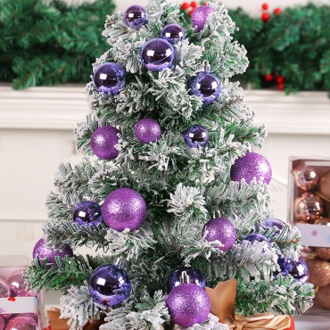 3/4/5cm Christmas Ball Set Wholesale 2023 Cross border Square Box Colored Ball Mall Christmas Tree Decorative Ball