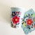 8 270ml paper cups with green flowers 