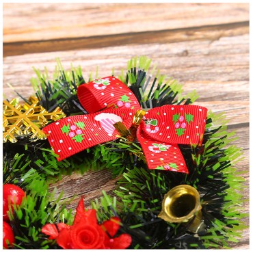 Christmas decorations 12cm Christmas wreath, rattan wreath, Christmas tree pendant mini wreath