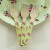 16cm wooden fork green rose 