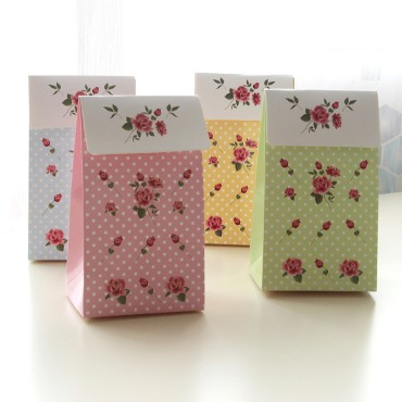 New 6-pack gift box, small snack bag, disposable box, party supplies, colorful rose small gift bag