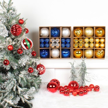 Christmas Decorative Ball Set DIY Colored Christmas Ball Christmas Tree Hanging Ball Decoration Electroplated Ball Hanging Parts