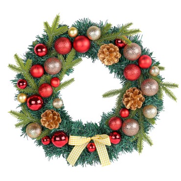 2024 Christmas decorations, pine cones, Christmas balls, flower wreaths, plaid bows, flower wreaths, home atmosphere decoration supplies