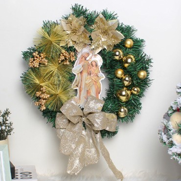 New Christmas decorations, scene decoration, props, Jesus Christmas wreath, door hanging