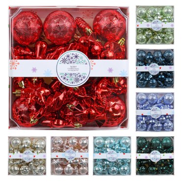 Wholesale of 28PCS Christmas Ball Gift Boxes 2023 Cross border New Christmas Tree Decoration Pendant with Multiple Colors to Choose from