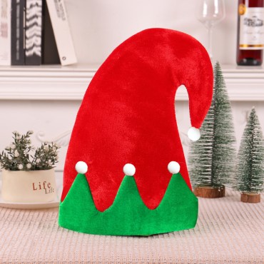 Bell Christmas Hat Wholesale 2023 Christmas Decorative Products Elf Hat Stripe Spliced Hat Decoration