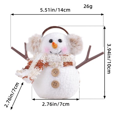 Christmas glowing snowman ornaments 2023 Amazon plaid striped scarf doll children's Christmas gift wholesale