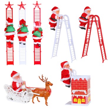 Creative electric ladder Santa Claus toy Christmas gift mall holiday decoration supplies