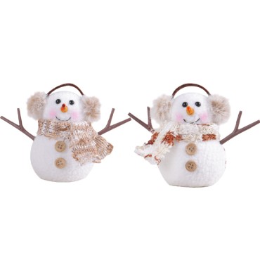 Christmas glowing snowman ornaments 2023 Amazon plaid striped scarf doll children's Christmas gift wholesale