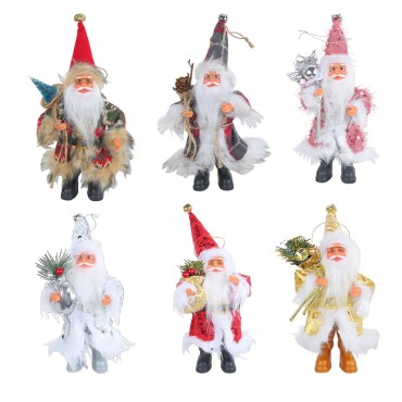 Seven inch standing Santa Claus Christmas tree ornament Christmas gift Christmas party doll decoration