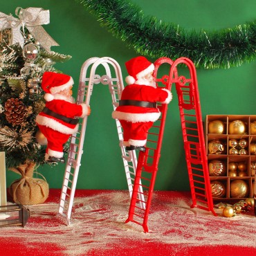 Creative electric ladder Santa Claus toy Christmas gift mall holiday decoration supplies