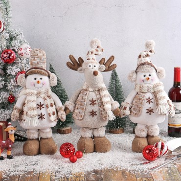 Wholesale of Christmas snowman telescopic dolls by manufacturers, new knitted elk dolls, holiday window display, scene decoration, and ornaments