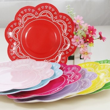 48 person set lace lace paper plate disposable party tableware paper plate paper cup paper towel cross-border AliExpress supply