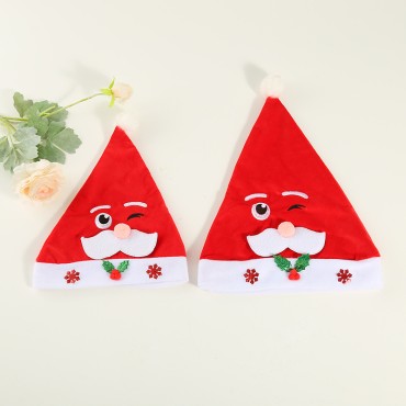 Adult and children's thickened Christmas hats, Santa Claus cartoon hats, parent-child Christmas hats, holiday decoration gifts