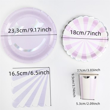 Paper laser smiley face plate purple star eye disposable tableware Valentine's Day cake Dim sum plate party decoration