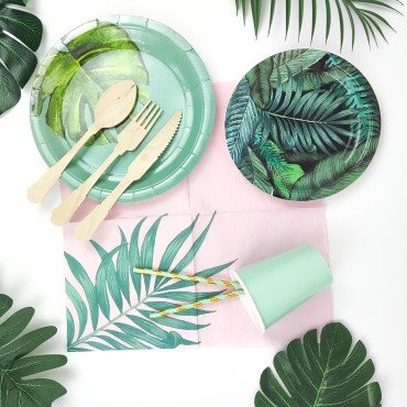 Cross border disposable paper plates, party supplies, gathering plates, birthday cake plates, banana leaf paper plates, plates