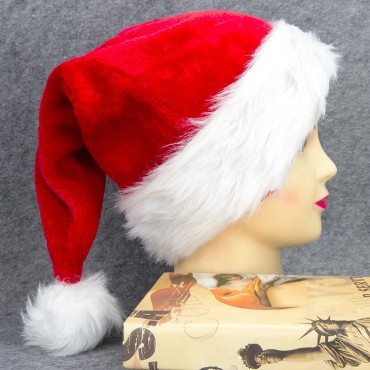 2024 Christmas Hat Thickened Big Ball Hat Santa Claus Haipai Hat Long Plush Christmas Hat