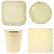 8-person set of four piece hot stamping set (7-inch disc, 9-inch square disc, paper cup, tissue) light yellow  + $4.72 